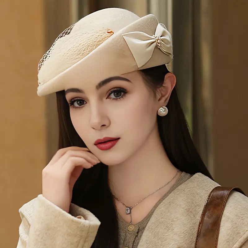 TEMU Women's Large Fisherman Beret - A Cozy Wool Blend Hat Designed For Larger Heads, Perfect For Stylish Autumn And Winter Wear (hand Wash Only)