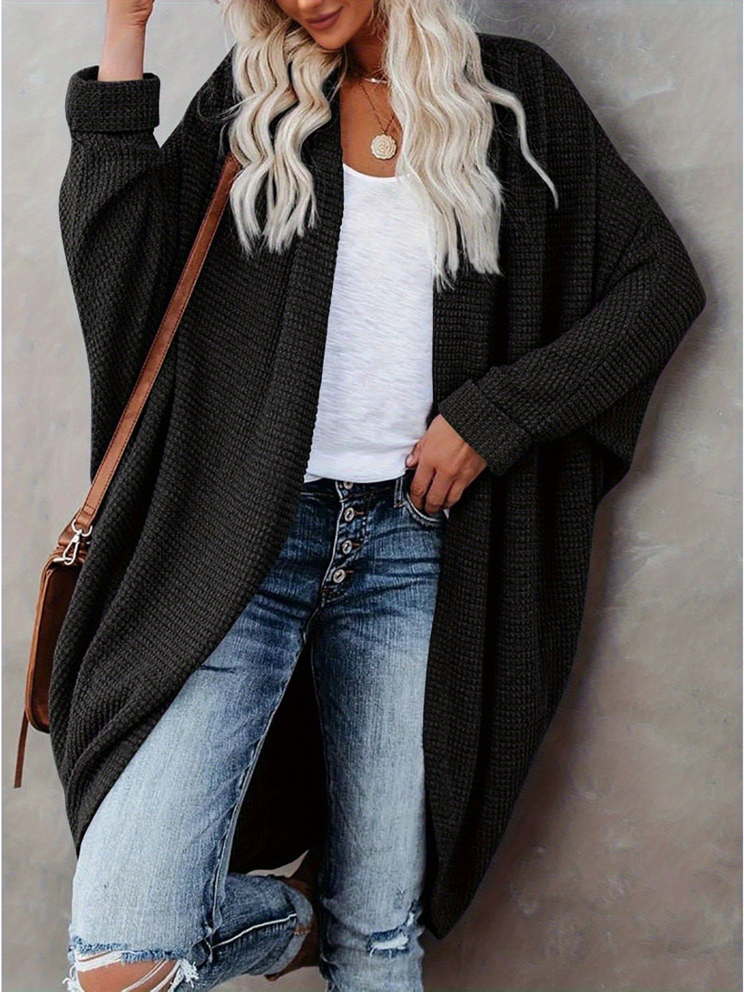 long pink cardigan sold on Temu United States