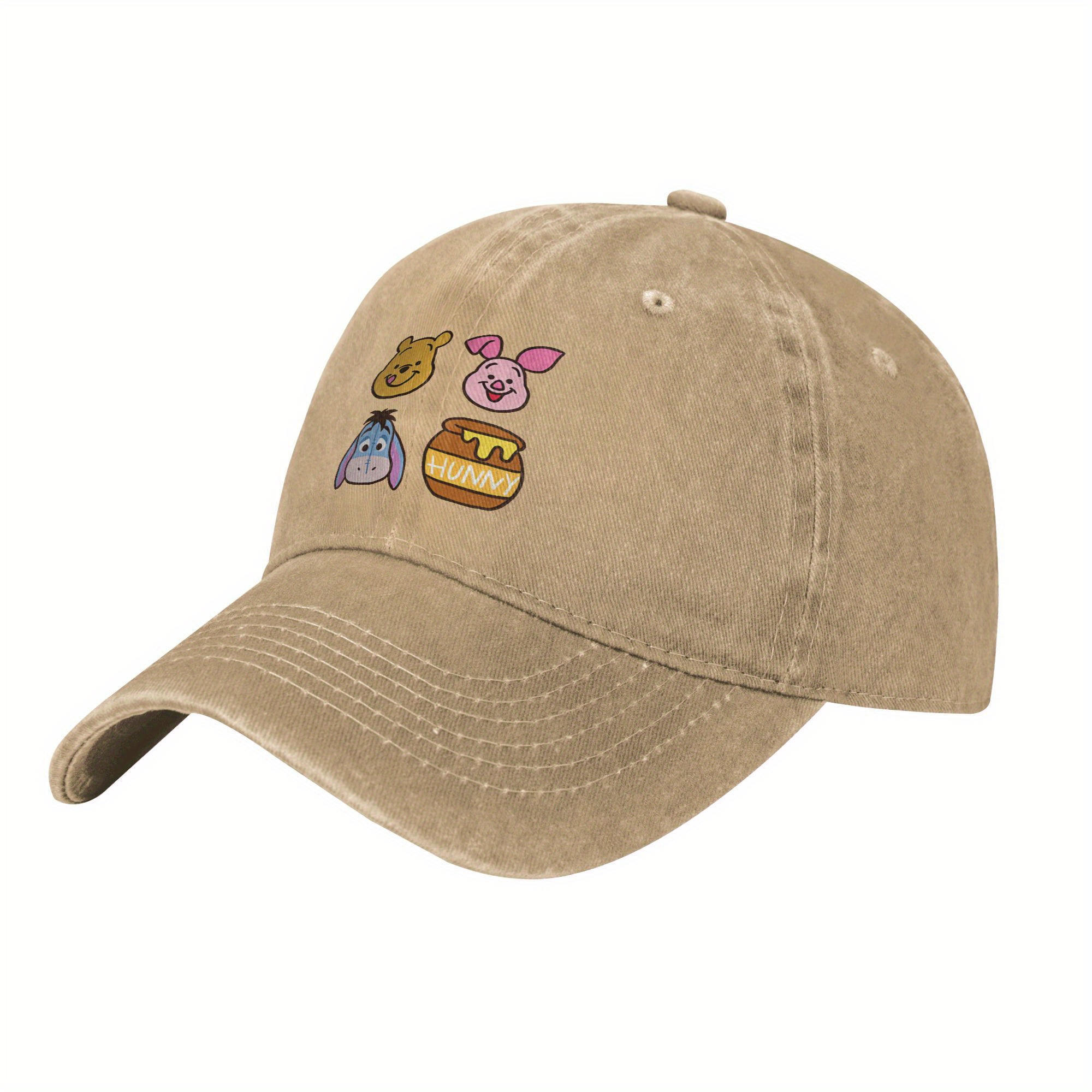     cartoon characters baseball cap adjustable unisex snapback hat with cute honey   casual fit for men and women   hat details 2