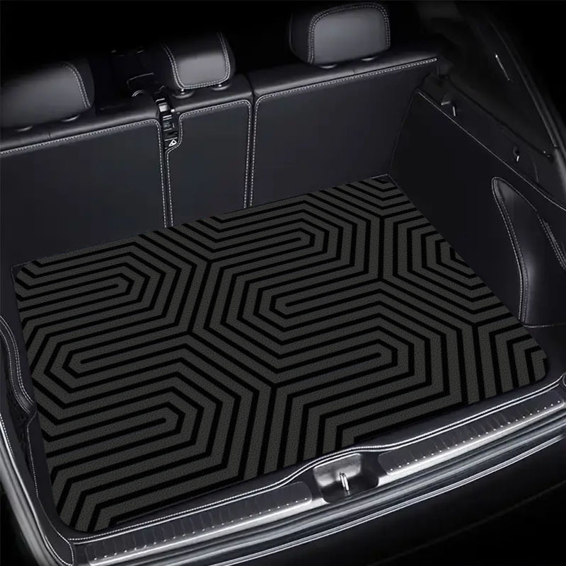 1pc Horizontal Stripe Car Trunk Mat - Durable Floor Liner, Safe And Practical For , Lifting, And Secure Cargo Storage, Vehicle Trunk Mat, Car Interior Accessory
