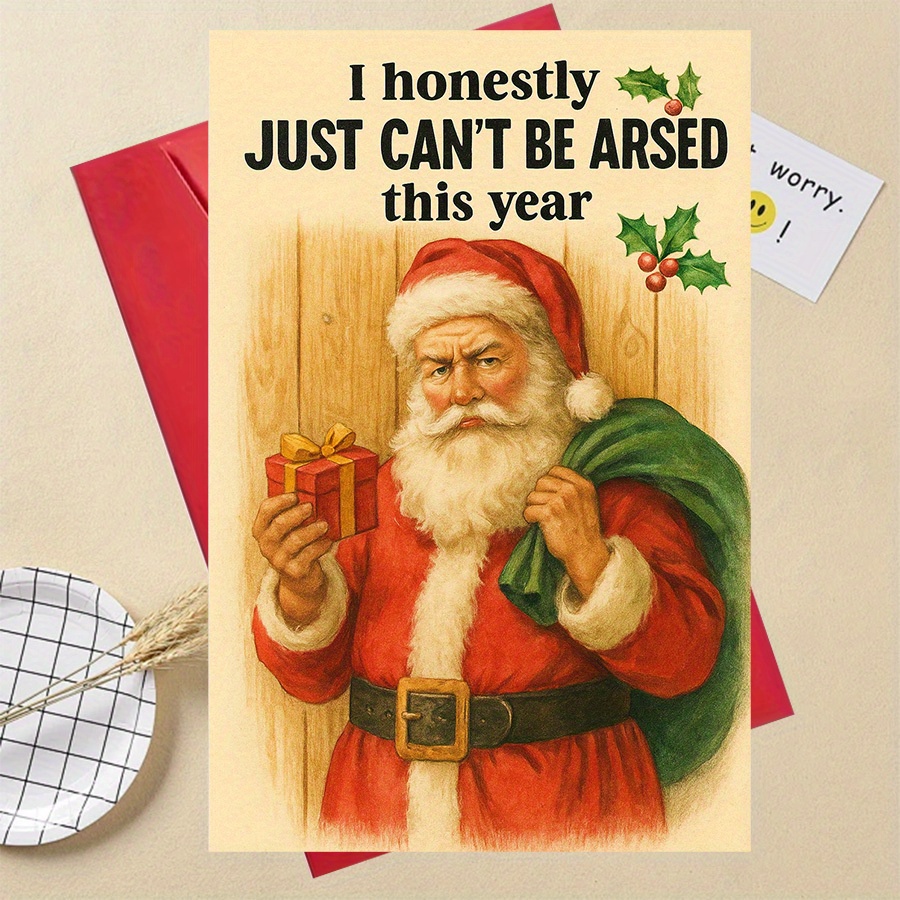 TEMU 1pc Perfect Christmas Giftfunny Christmas Card For And Coworkers Featuring A Santa And Sarcastic Holiday Message Perfect For Humorous Gift