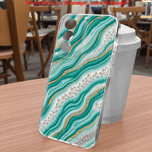 phone case 2d flat wavy crystal printed phone case suitable for oppo a3x a16 a17k a18 a38 a40 a55 a57 a57s a58 a60 a76 a77s a78 a79 a80 5g a95 a98 reno 5 8 11 pro 12 13f impact resistant transparent
