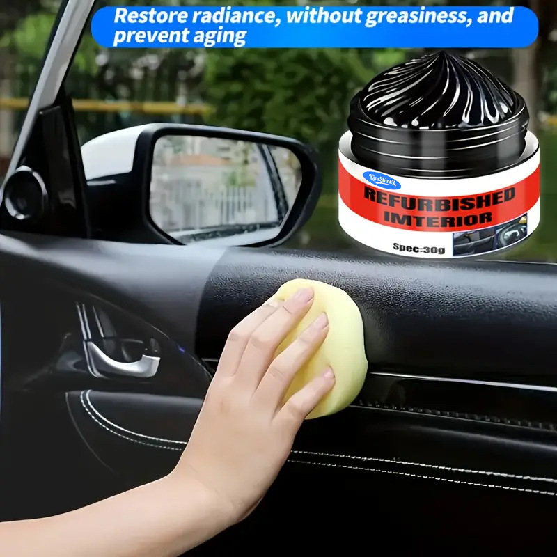 1-All-in-One Car Interior/Exterior Renewal Wax - Anti-Aging Formula, Fit for Cars, Trucks, SUVs,, Motorhomes, Boats, RVs, Plastic & Glass, Long-Lasting Glossy Finish, Easy Application, Anti-Wear & Anti-Grime, Polish & Seal-in-Shield Technology, Gel Formula for Deep Penetration, Prevents Oxidation & Aging, Restores Radiance & Gloss, Multi-Color Safe Use