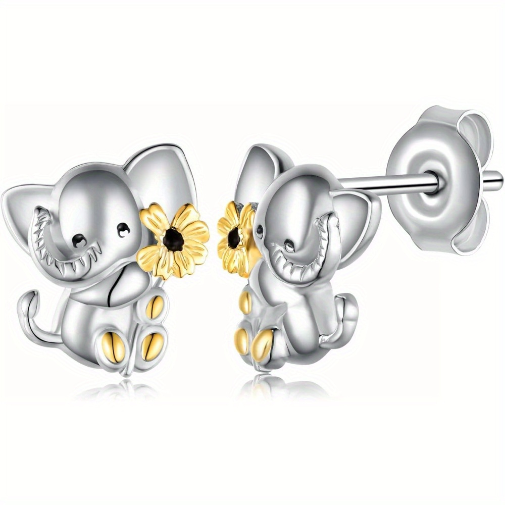TEMU Elephant Earrings, Animal Earrings Cute Animal Jewelry, Jewelry Gift For Holiday Birthday Gift