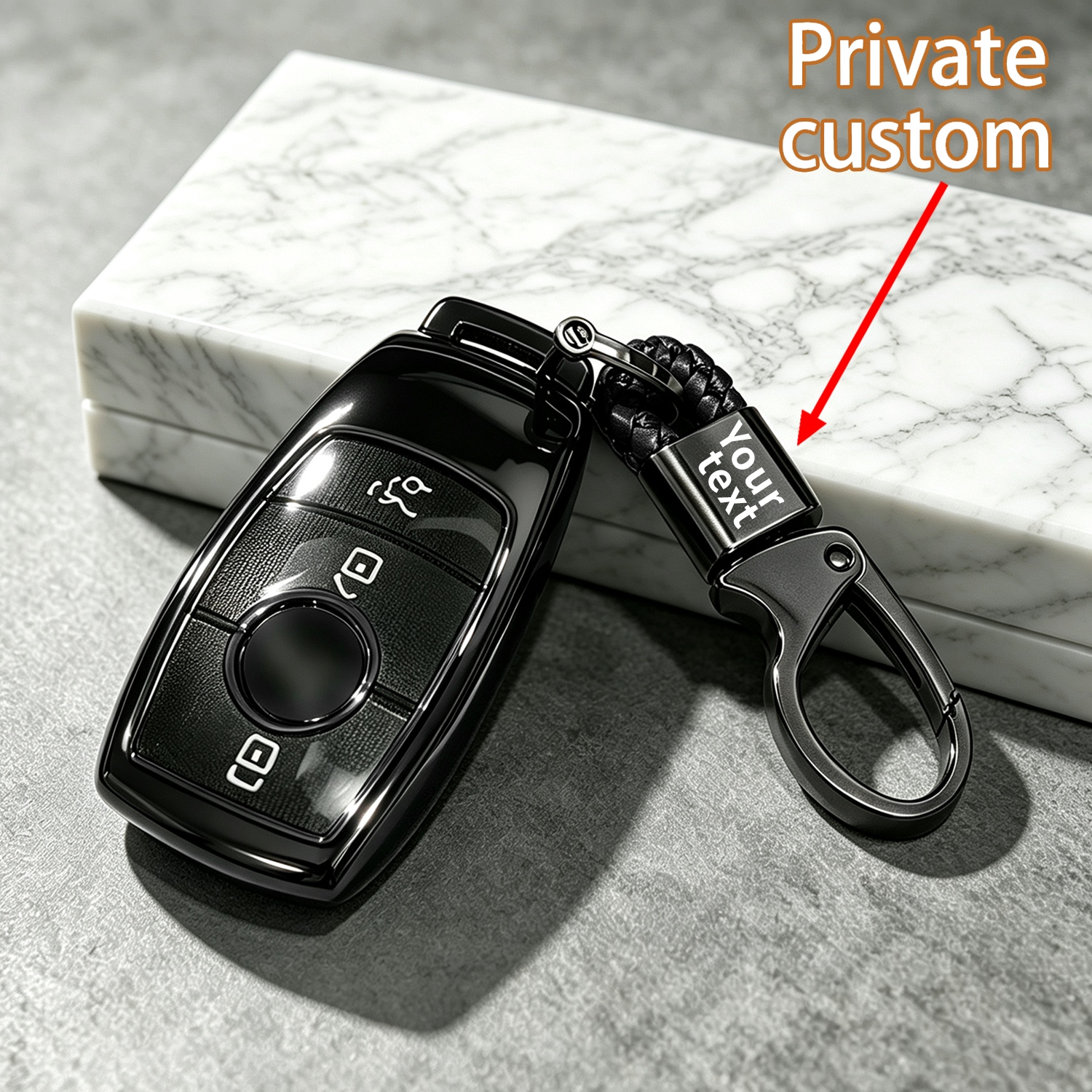 TEMU For Mercedes-benz Car Key Case, Personalized Laser Engraving With Text, Compatible With , , , Glc, , , And All Models Of A, B, C, E, And