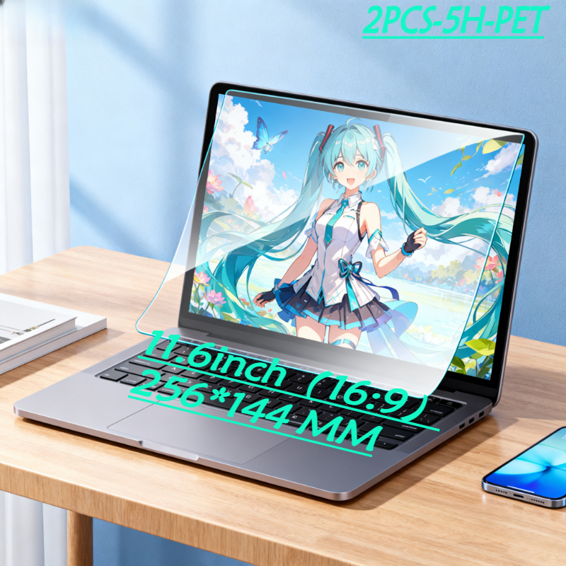 2pcs suitable for 11 6 inch laptops pet soft film 5h hardness matte anti glare blue light blocking scratch and fingerprint resistant compatible with   dell     sony samsung     durable film   material