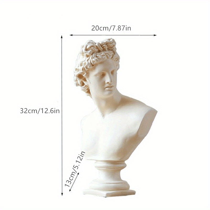 Classical Figure Bust Ornament, Retro Resin Sculpture Study Decor, Living Room Bookshelf Desktop Art Soft Decoration