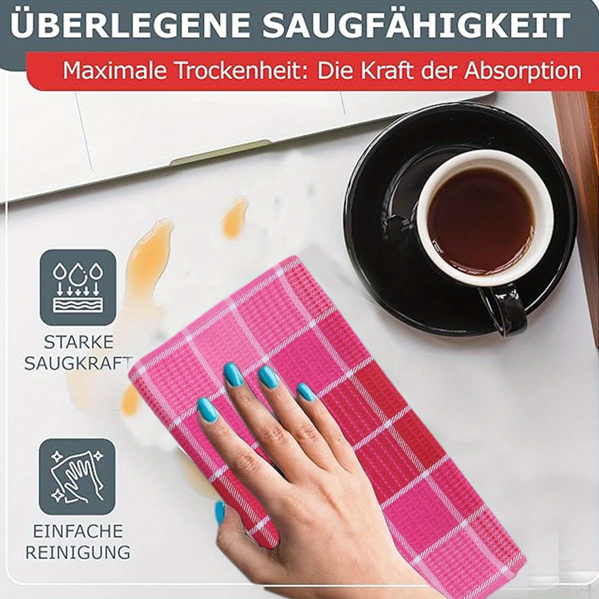 6/12pcs Premium Dishcloths Set, Multicolor Checkered Kitchen Towels, Waffle Weave Cleaning Cloths, Highly Absorbent Scouring Pads, Suitable for Bar Counters and Kitchens