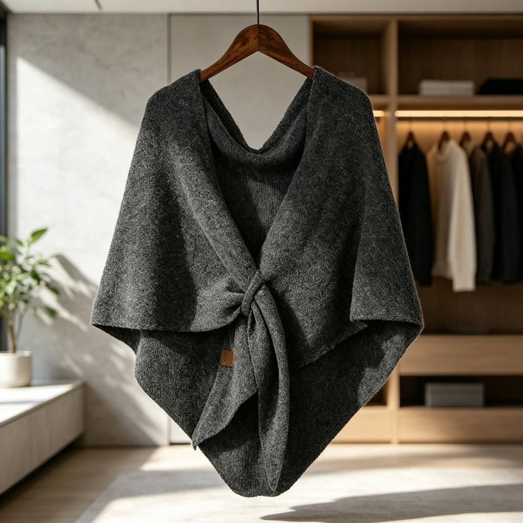 TEMU Châle triangulaire élégant pour femme, cape de style bohème à devant, doux et chaud uni à , châle polyvalent pour un usage en automne et en