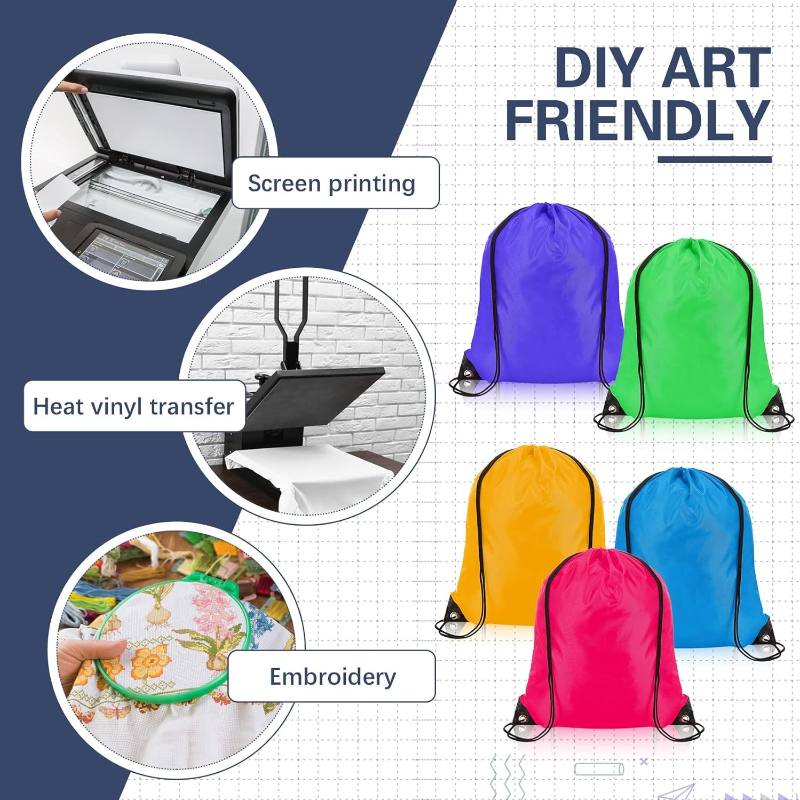 6pcs Unisex Outdoor Sports Drawstring Bags for Activities