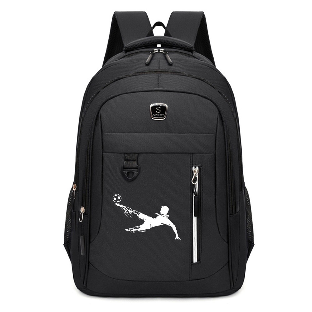 TEMU Large-capacity Laptop Backpack With Soccer Player Print - Lightweight Gym & Travel Bag Suitable For Business,,, Adjustable Shoulder Straps &