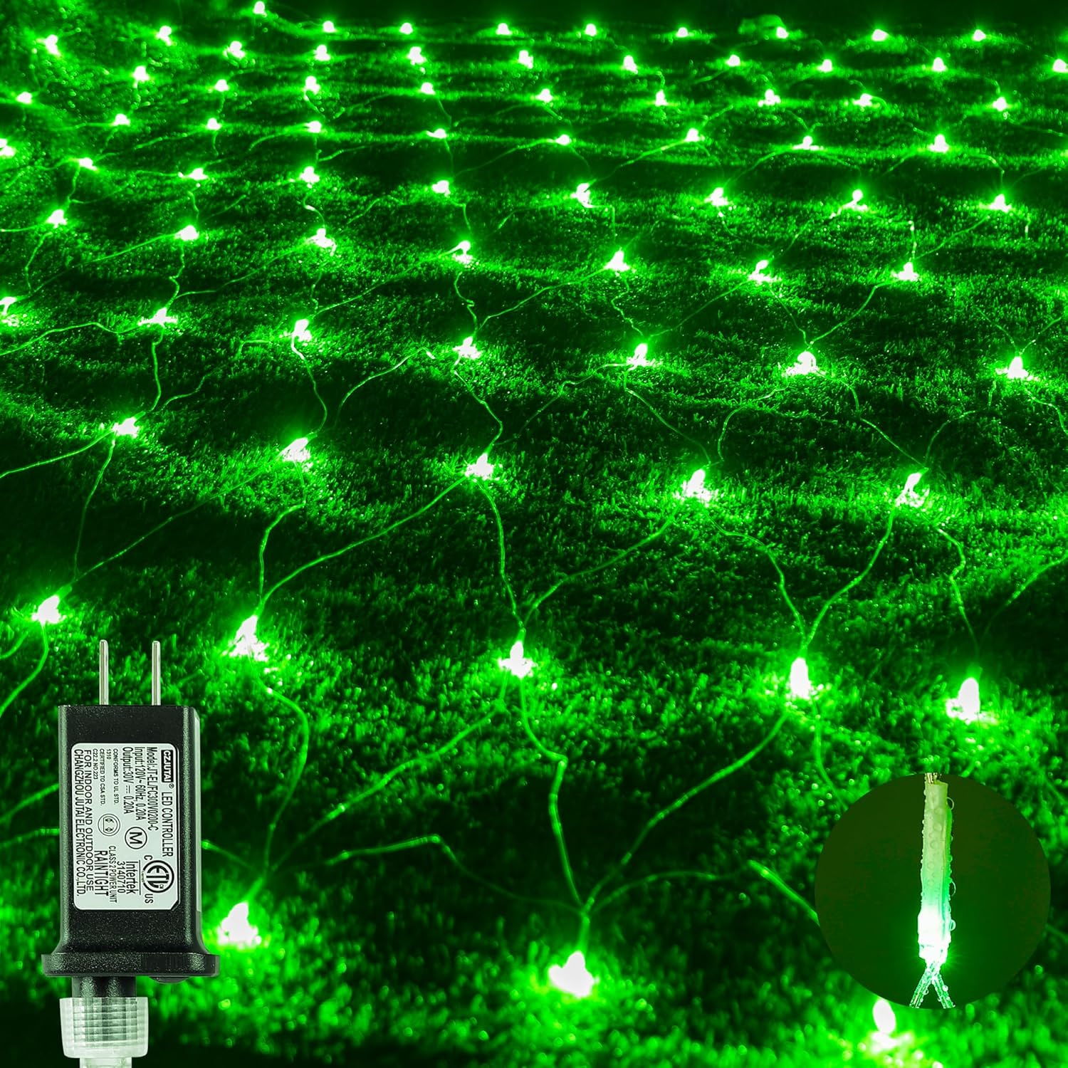 TEMU 360 Led Christmas Net Lights, 8 Mesh Fairy String Lights For Christmas Trees, Bushes, Weddings, Gardens, Outdoor Decorations (green)