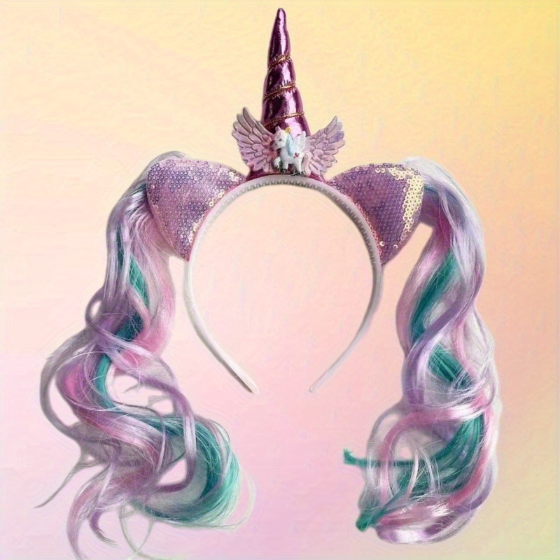 

Unicorn Headband Wig For - Pony Accessory, For Parties &