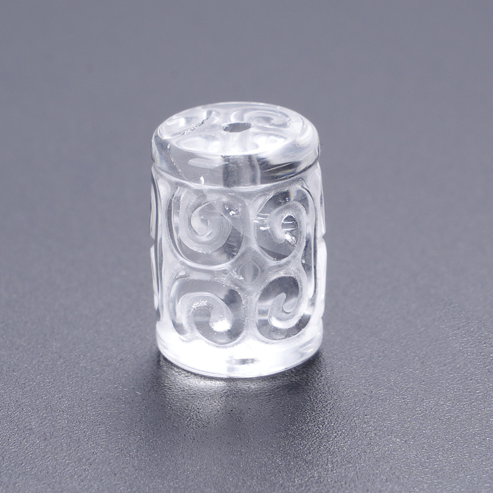 TEMU 1 pièce Colonne de Quartz Rose Sculptée en Cristal Transparent pour Création de Bijoux, Collier, Bracelet DIY