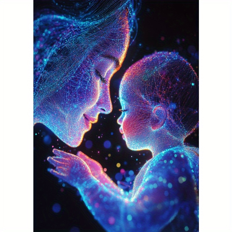 

Mother & Son 5d Diamond Painting Kit - Diy Embroidery Art, 11.8x15.8" For