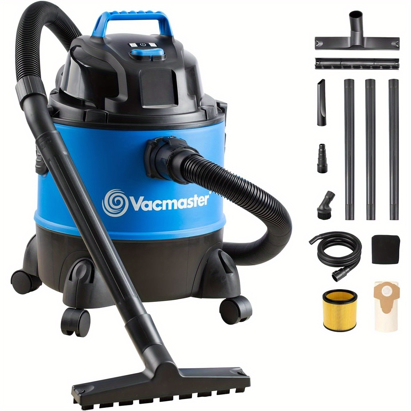 E-shop 23L Nass- & Trockensauger mit Gebläsefunktion, 1250W leistungsstarker Motor, 200AW starke Saugkraft, großer Staubbeutel & Schaumstofffilter,
