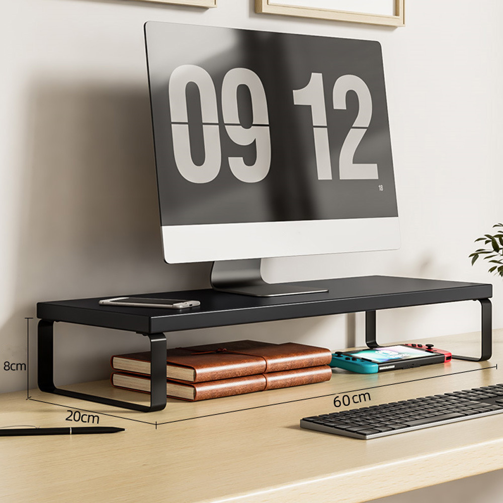1pc Monitor Stand 60cm Laptop Monitor Stand, Wooden Computer Desk Monitor Stand With Storage, Desktop Booster Stand For Home And Office Use, Laptop Stand. Office Supplies Organizer Supplies