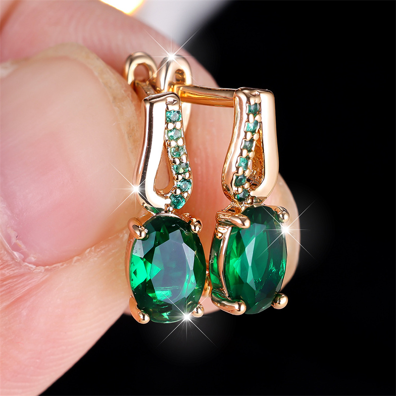 TEMU 1 Pair Of -shaped Cut Inlaid Green Synthetic Synthetic Cubic Zirconiaia Wheat Ear Clip Earrings, Academic Style, Exquisite, Elegant, Gorgeous,