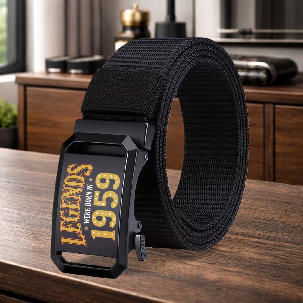 TEMU 1pc Men's Novelty Belt, Born In 1959 Pattern Men's Waist Belt, Belt, Accessory For Athletic Pants, Dress Trousers, Jeans, Fashion Item, Men's