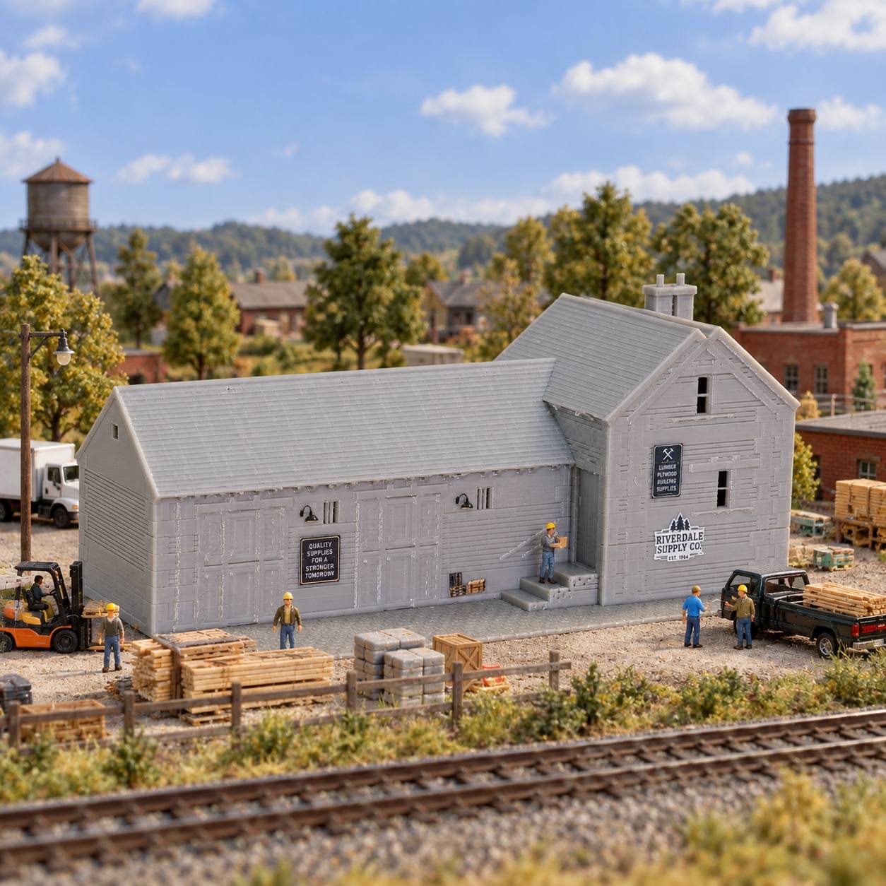 TEMU H0 Scale Industrial Factory Building Model 1:87 Factory Warehouse Model Building With Stickers No Assembly Suitable For H0 Track Train Layout