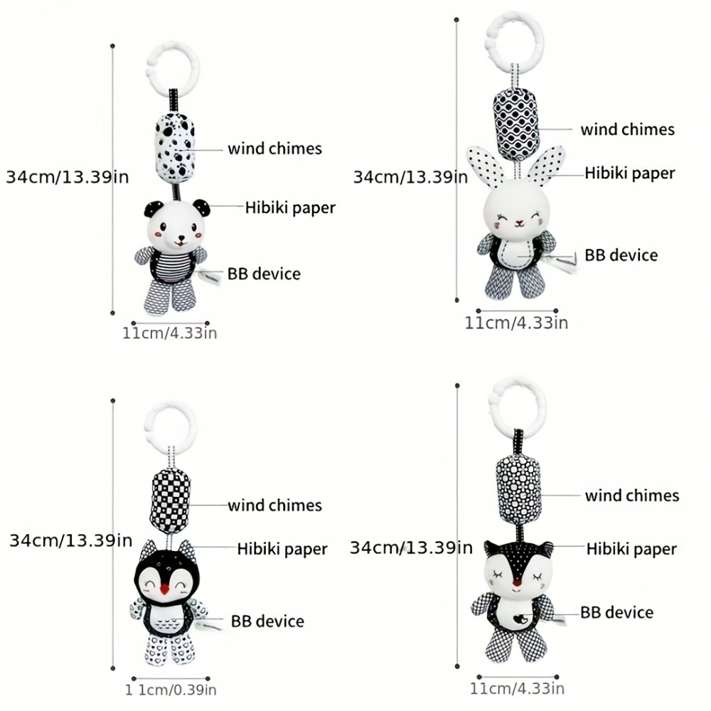 Baby Wind Chime Stroller Toy with Cute Animal Design