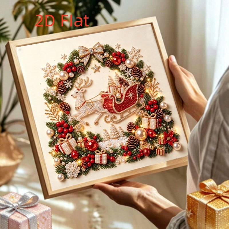 TEMU New Hot Holiday Product For 2027: Frameless Diy Pearl Diamond Painting Kit, Multiple Sizes Available, Christmas Themed 2d Flat Diamond Painting