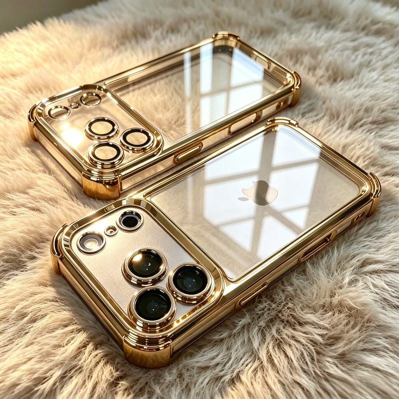 TEMU Phone Case: Luxury Shockproof Electroplate Phone Case For Iphone 11 12 13 17 Pro Max 15 Plus Air Transparent Soft Bumper Cases Cover