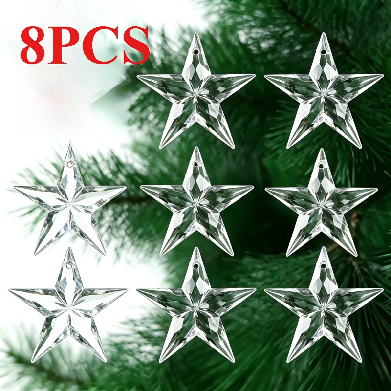 TEMU 8 pièces Attrape-lumière Cristal , Réfractant et les , Décorations de Fêtes, Ornements Suspendus, Décoration Extérieure, Décoration de Pièce,