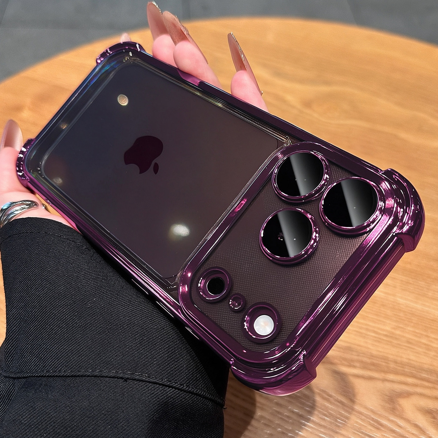 TEMU Phone Case - Luxury Transparent Plating Soft Frame Phone Case Compatible With Iphone 18 Pro Max 17 16 15 14 13 Pro With Glass Lens Protector