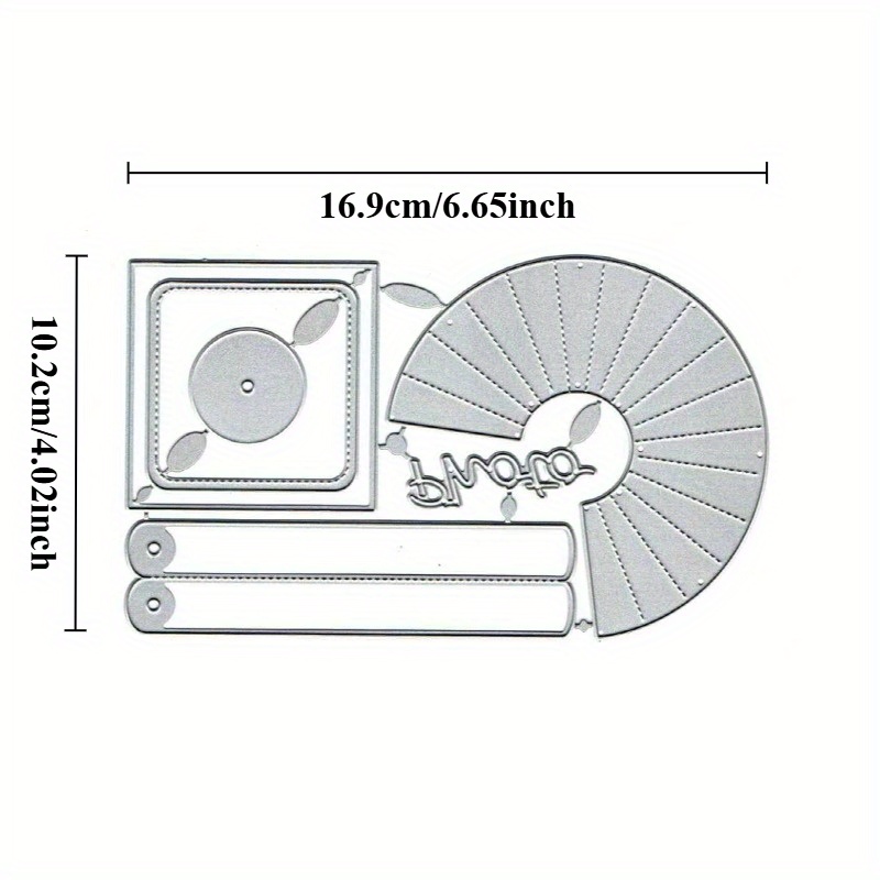 E-shop Roter Kreis Wasserfall Drehbare Karten Metall Schneide Stempel Messer Form Material Prägung Schneidemesser Form Handwerk zum Herstellen von