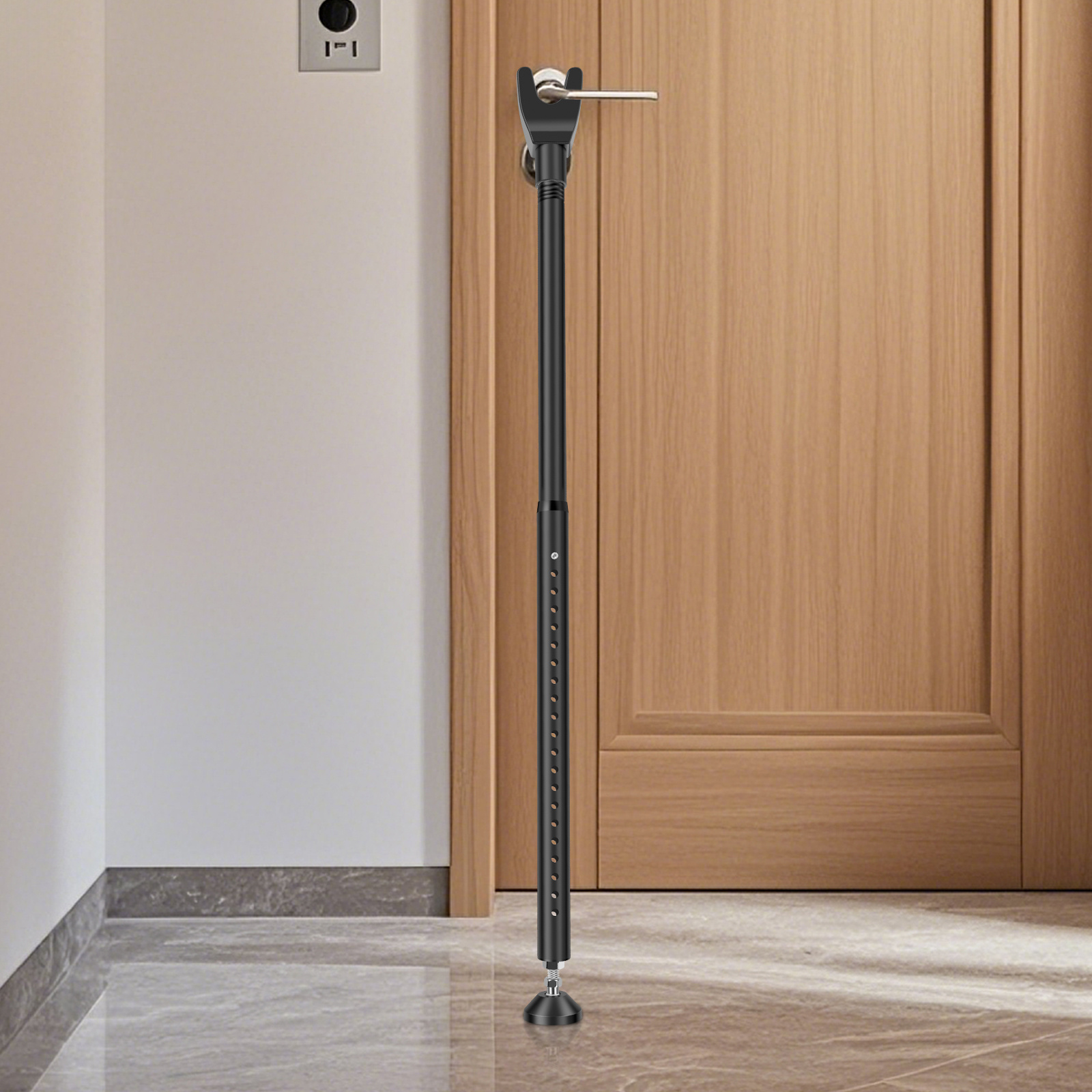 TEMU 1pc Door Safety 44-55inch Adjustable , Safety , Detachable Sliding Door Safety , Rod, Sliding Door , Sliding Door Lock, Suitable For Sliding