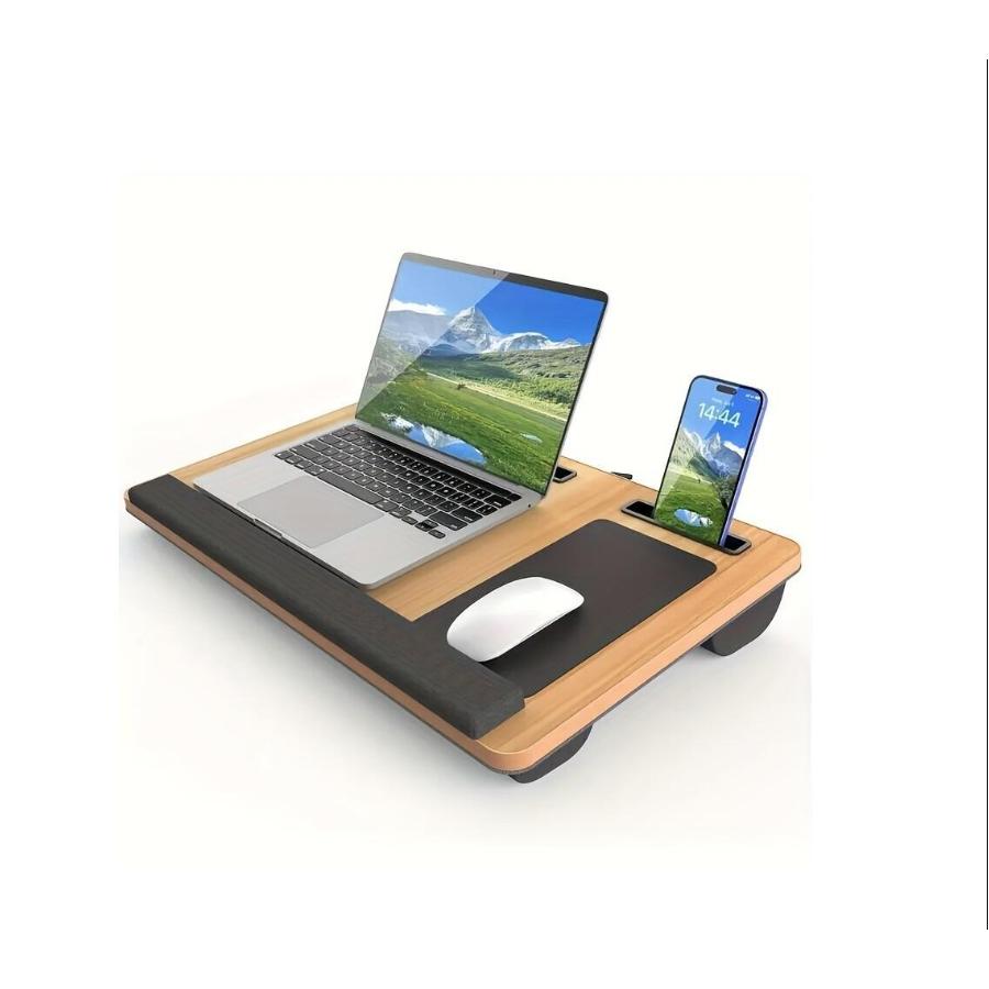 TEMU 1 Portable Laptop Stand, Featuring A Handle For Easy Carrying, With A Wrist Rest And Slots For Tablets Phones; Ideal For Use In A Home Office,