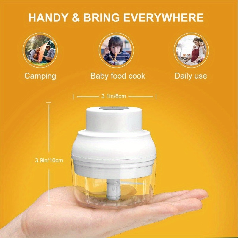 electric garlic chopper mini garlic masher crusher mincer mini food processor small with garlic peeler and spoon 100  3fl oz white garlic crusher and chopper kitchen gadget   durable construction garlic press home cooks spacesaving gadget sturdy build garlic presser cooking enthusiasts Product details 2
