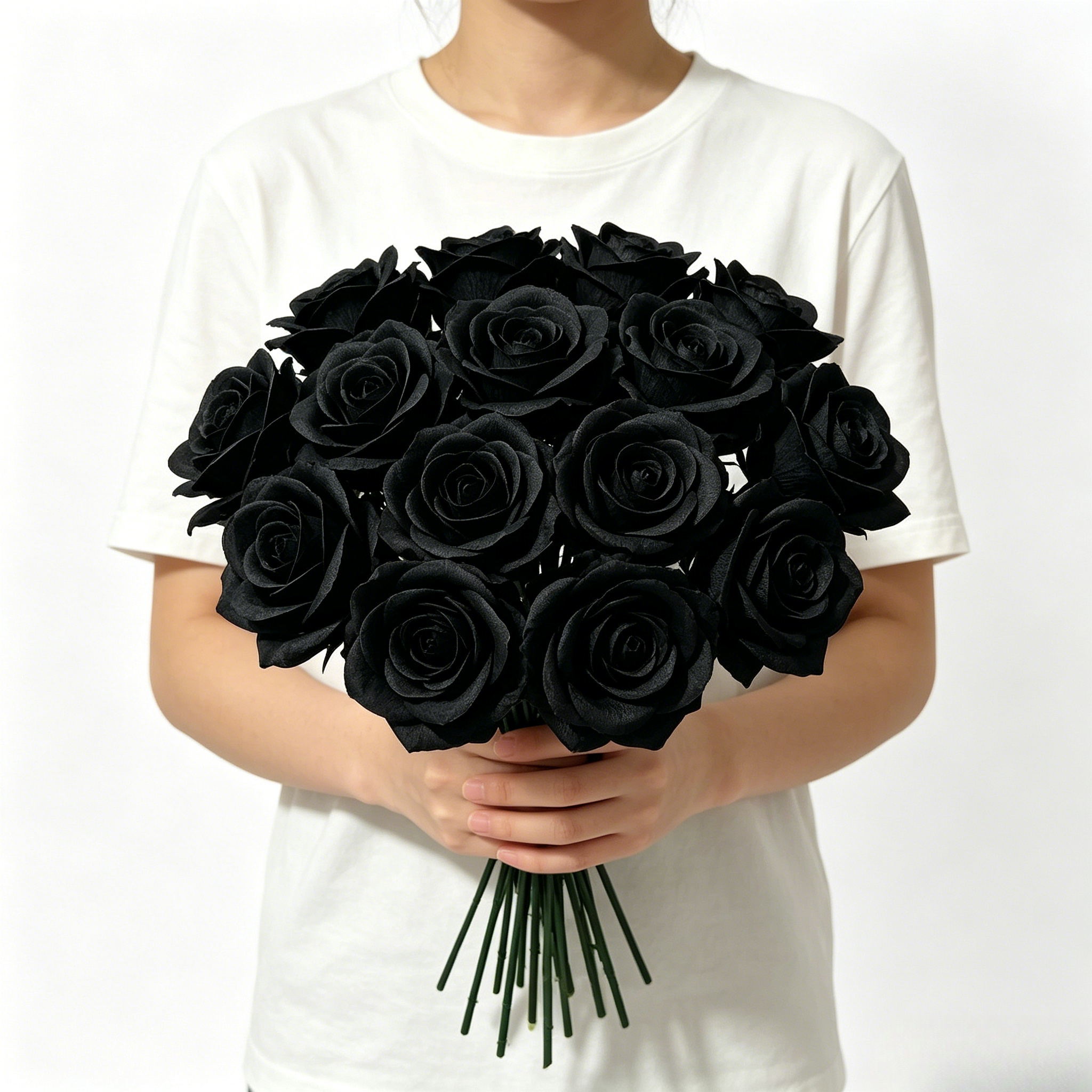 14pcs Set Of Artificial Black Roses With Stems, For Holidays, Halloween, Banquets, Parties, Living Room Floral Arrangements, Wedding Decor, And Flower Wall Displays, Christmas Decor