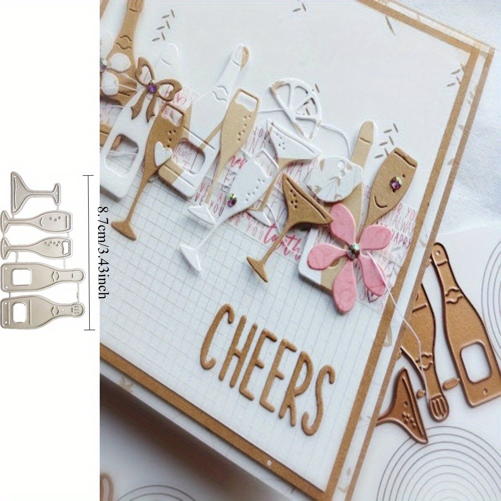 Metal Cutting Molds For Bottles And Cups, Used For Crafting, Scrapbooking, Card Making, And Paper Art