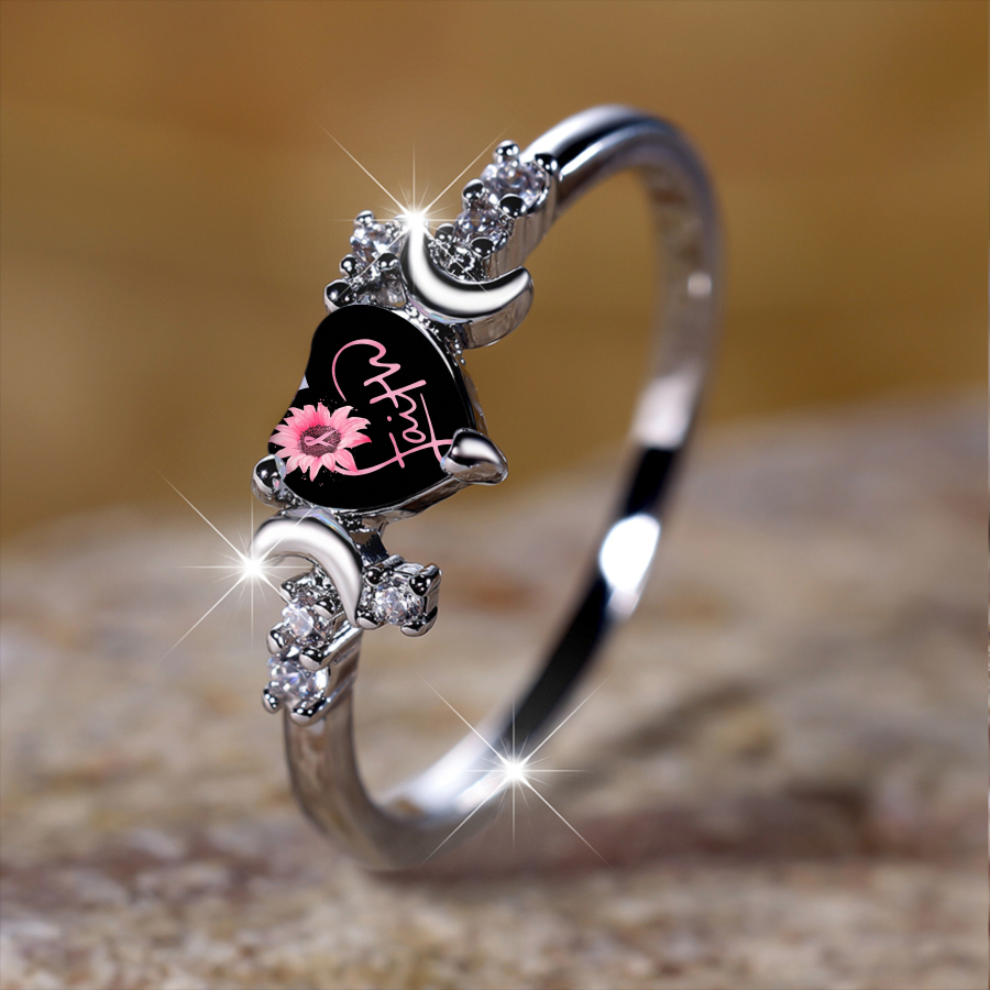 TEMU 1pc Faith Rings Sunflower Rings Heart Rings Openwork Rings Heart Rings Rings Floral Rings Jewelry Accessories Unique Jewelry Christmas Gifts
