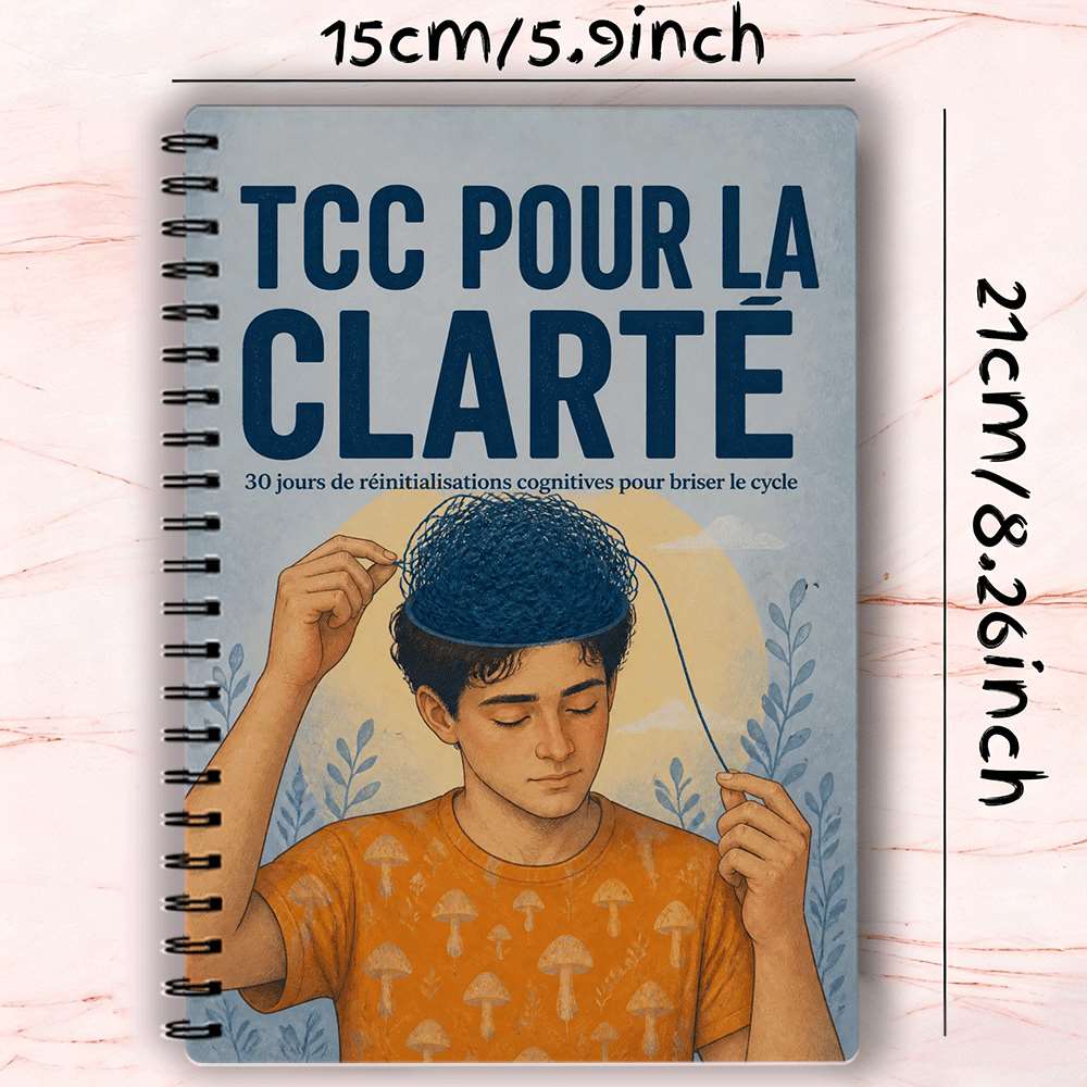TEMU Cahier d'exercices TCC - Journal de thérapie -comportementale - Livre de soulagement de l'anxiété - d'auto-assistance - - Journal guidé pour