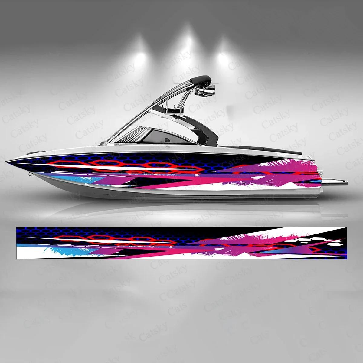 Colorful Graffiti Boat Sticker, Waterproof Vinyl Wrap Decal