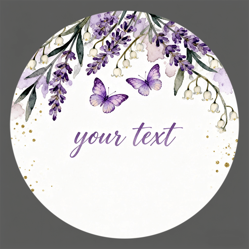 TEMU Adesivi rotondi multi-misura personalizzabili - Lavanda ad e con viola per confezioni regalo, etichettatura regalo , decorazioni , sacchetti