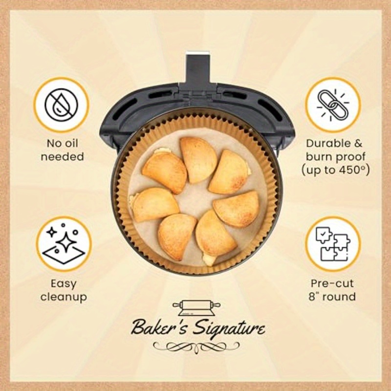 250pcs   air fryer liners non stick oil proof disposable baking sheets 8 inch round parchment paper for 5 8 qt baskets compatible with         air fryers ovens microwaves easy     250 count microwave safe nonstick sheets heatresistant sheets   material busy families meal preppers Product details 3