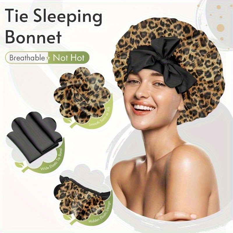 1pc satin sleep bonnet women adjustable tie band soft light Temu