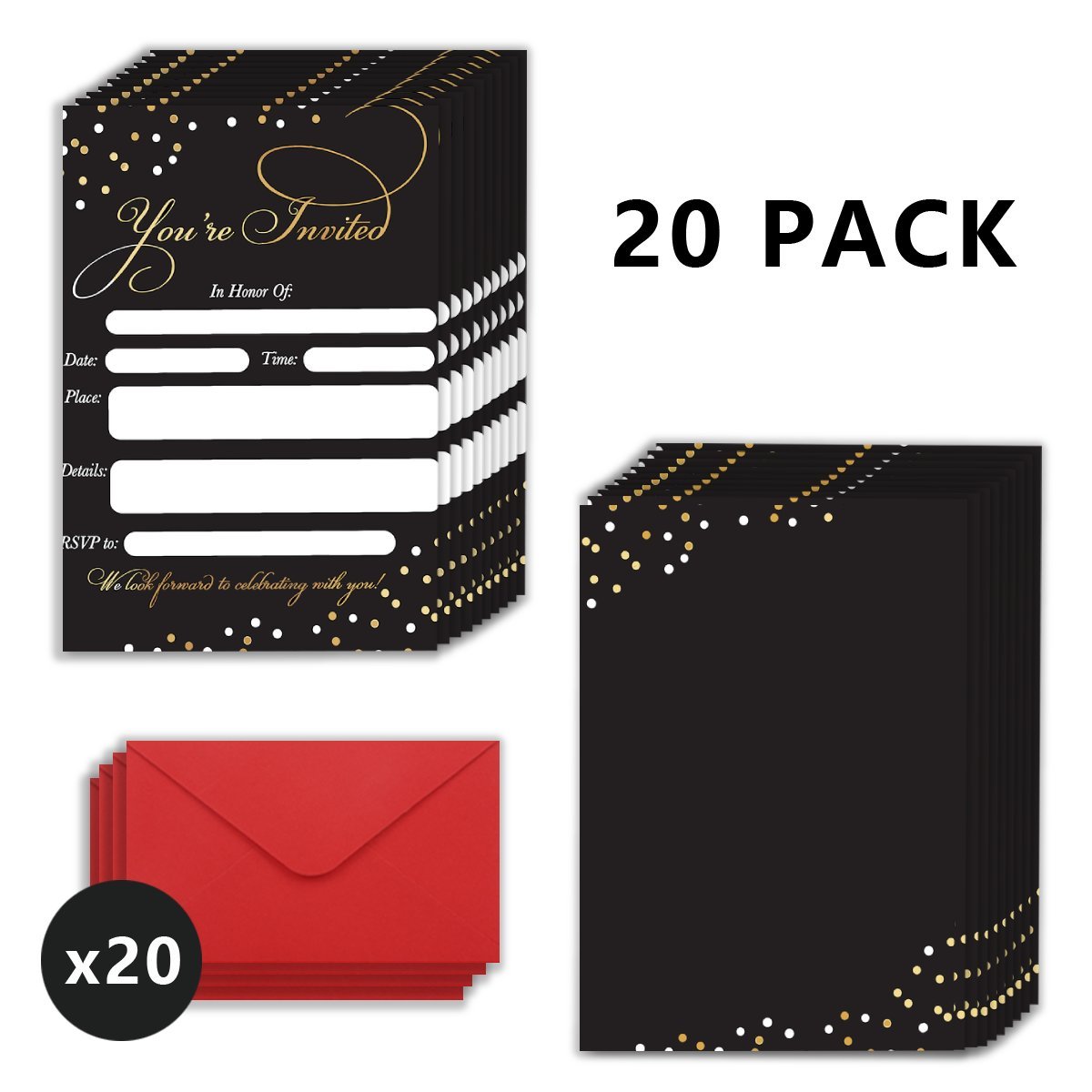 

20 Accents And Envelopes - Use For Weddings, Engagements, Graduations, & Bachelor Parties