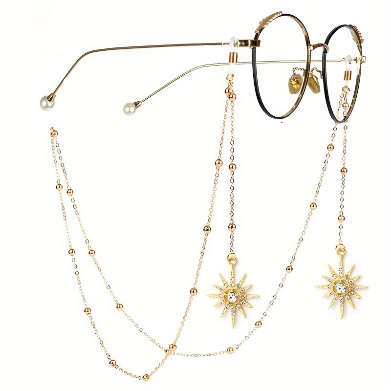 E-shop 1 Stück Strass-Sternenhimmel-Anhänger Brillenkette - rutschfest, stilvoll gestaltet, geeignet für Damen und Herren