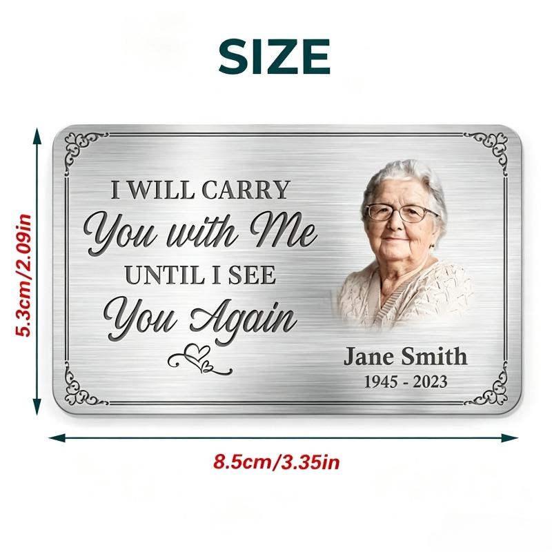 TEMU Custom Personalized Memorial Wallet Card, Printable With Of Photo, Name, And Date, A Gift For . Perfect For Parents, Grandparents, , , Or Pets