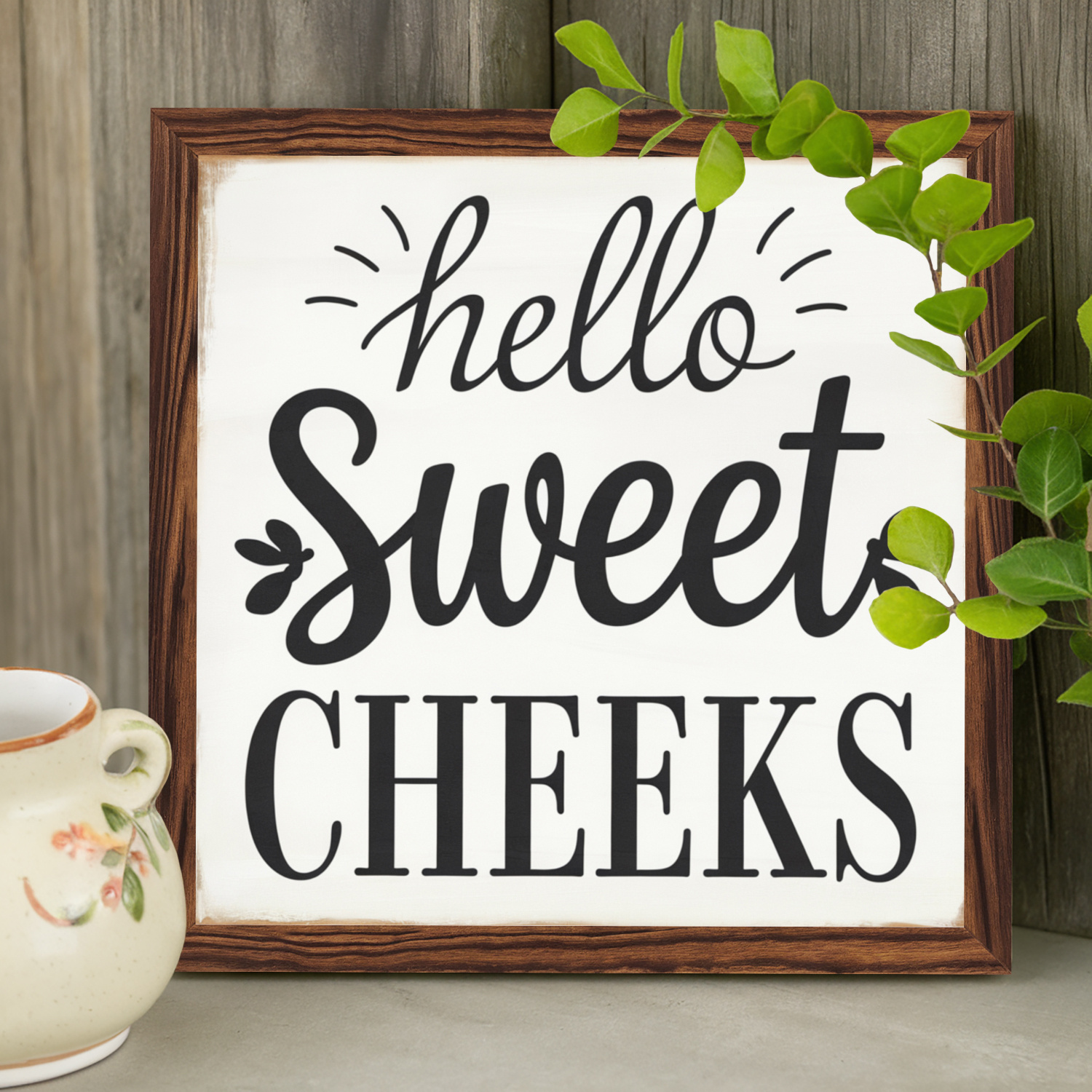 

1pc, Hello Sweet Cheeks Wood Sign Bathroom Decor Signs Bathroom Gift Hot Tub Wall Decoration Inspirational Art Gift 8x8 Inch