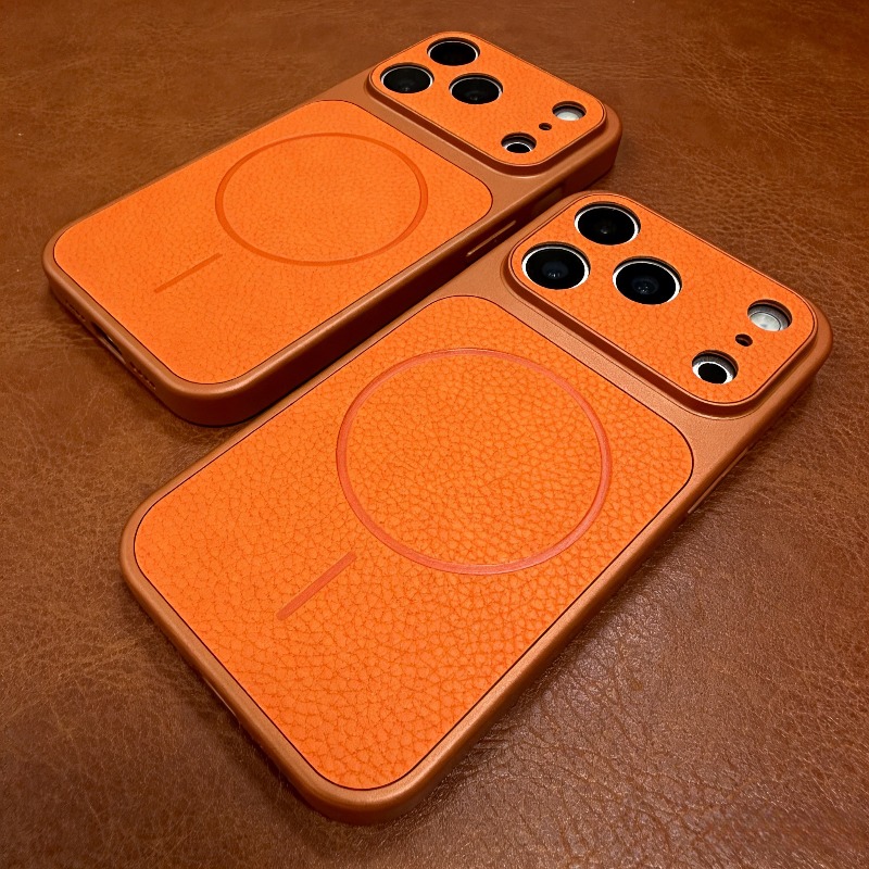 TEMU Coque de téléphone - rétro en similicuir, transformation instantanée, 17Pro, chargement fil magnétique, compatible avec Iphone 13 17 Pro Max Air