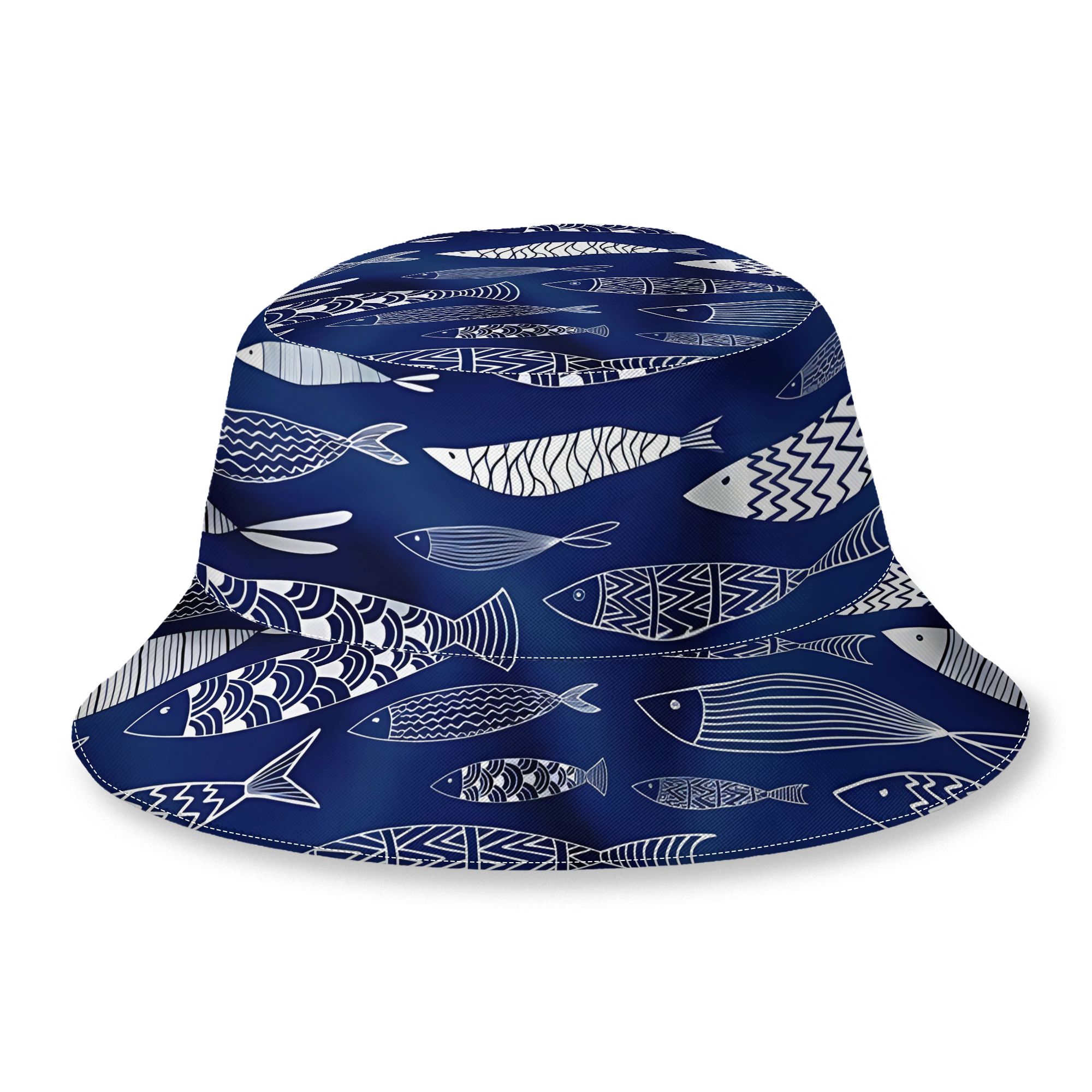TEMU Fishes Fishing Lover Men's Novelty Bucket Hat Stylish Fun Support Hat, Printed Sun Hat Unisex Fisherman Hat Parties And Outdoor Activities