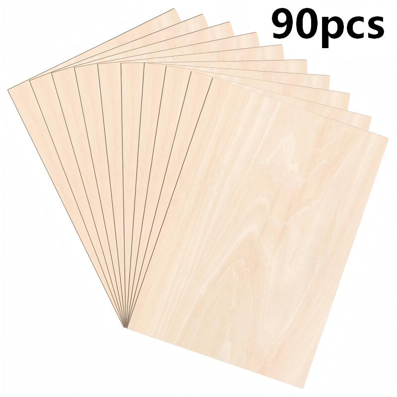 Dofiki 90/180pcs Basswood Plywood Sheets, A3 Size 420x297x3mm Thick Sheets Suitable For Diy Woodworking, Laser Engraving, Thermal, Model Making, Crafts, Decorative Panels - Plywood Blanks
