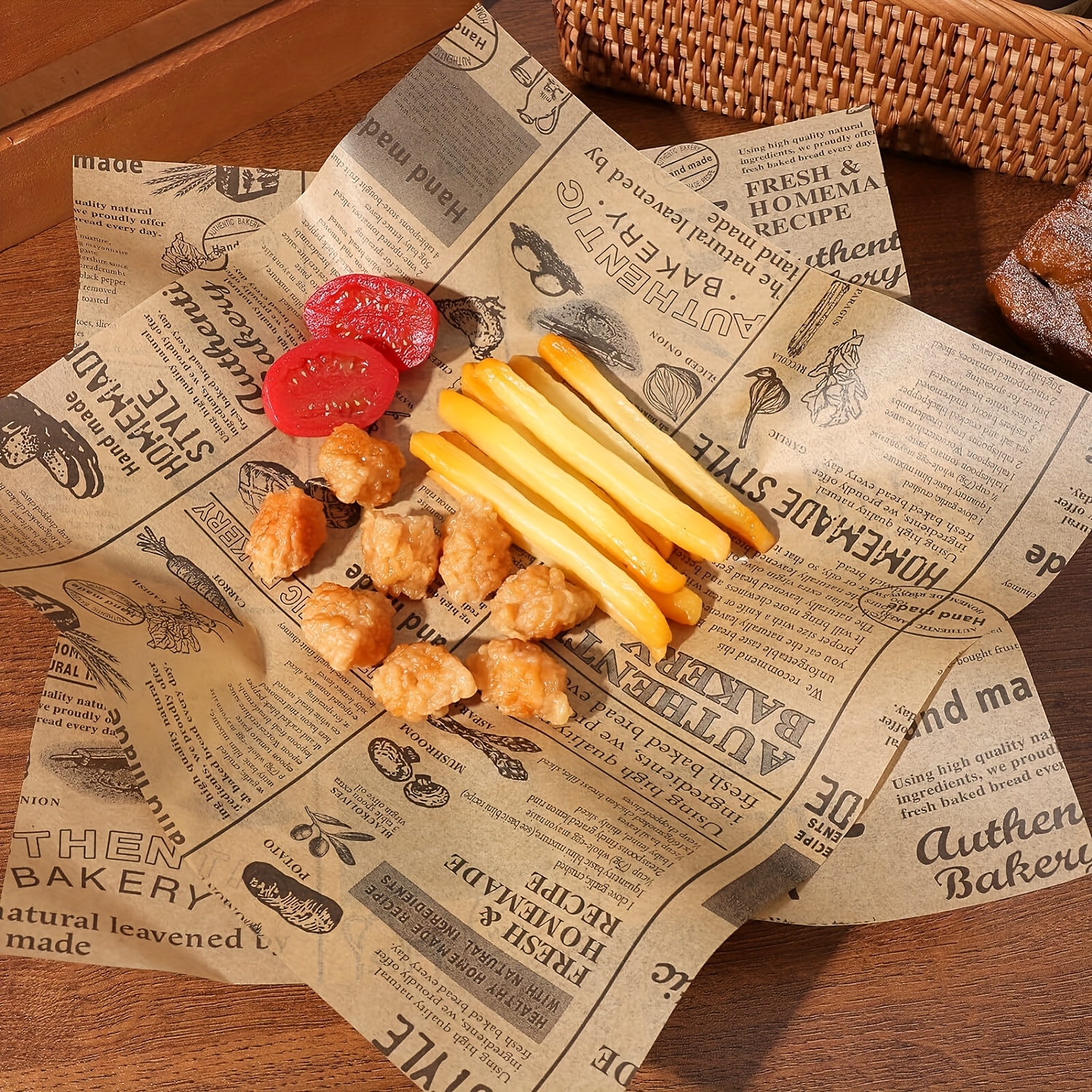 50 vintage newspaper printed grease proof wrapping paper true baking   wrap paper for sandwiches   and breads ideal for home kitchens Product details 0
