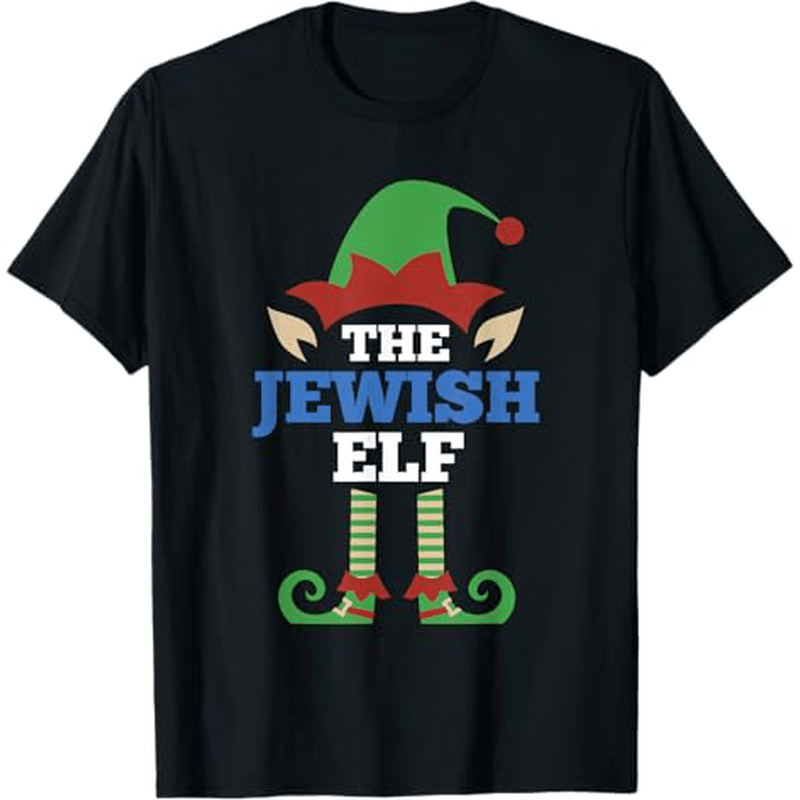 

100% T- - Humorous Christmas & Hanukkah Elf , Fit, - , S To Xxxl